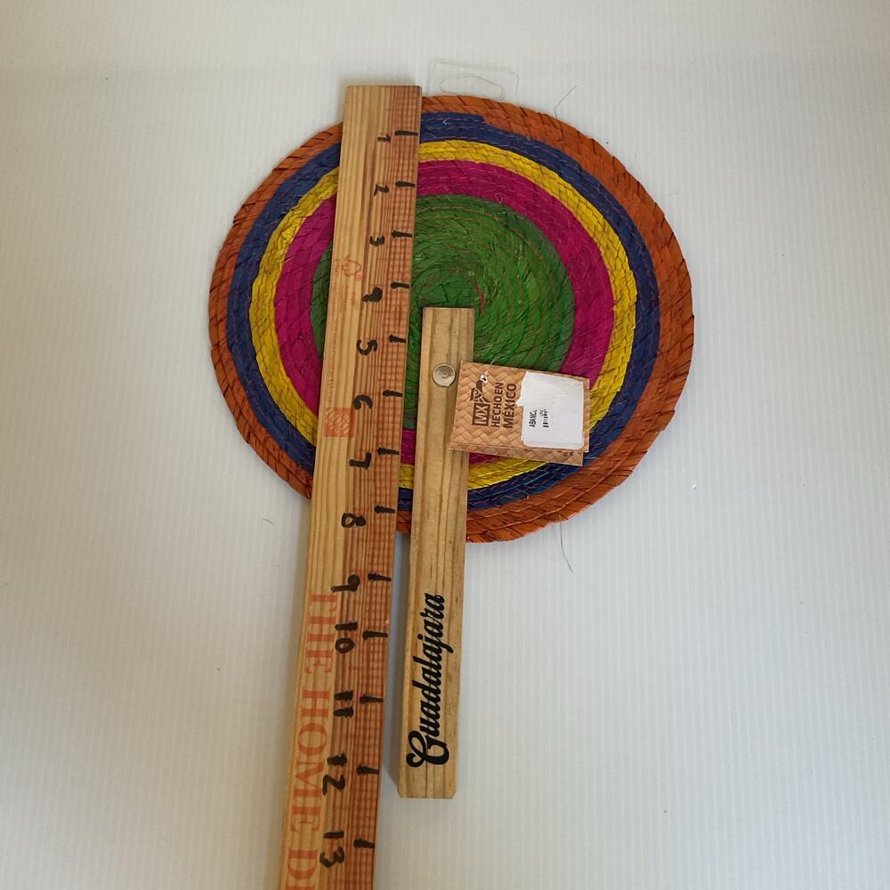 Mexican Handwoven Palm Fan – Guadalajara Souvenir Artisan Boho Decor NWT - Picture 6 of 7